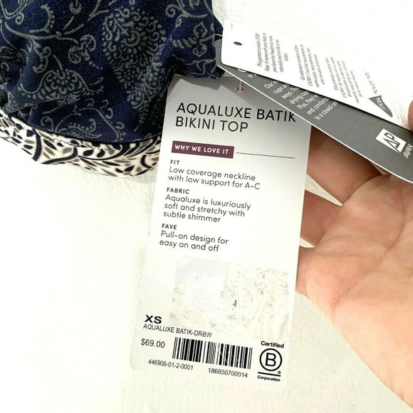 Athleta Aqualuxe Batik Bikini Top Size XS - Picture 5 of 6